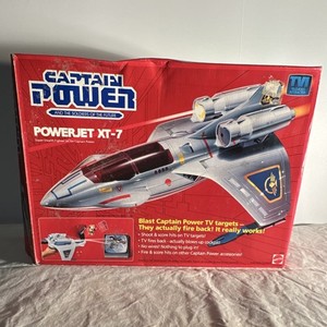 Mattel Captain Power Powerjet XT-7 Aircraft Vehicle 1987 with Box & Accessories