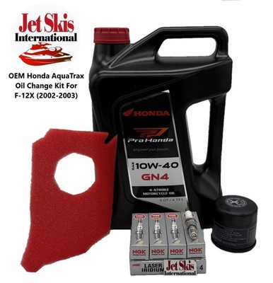 OEM Honda Aquatrax F-12X (2002-2003) Oil Change Kit W/ Spark Plugs + Air Filter