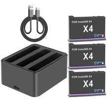 2600mAh Battery  3 Slot Charger Fast Charger for Insta360 X4 Battery Accessorie