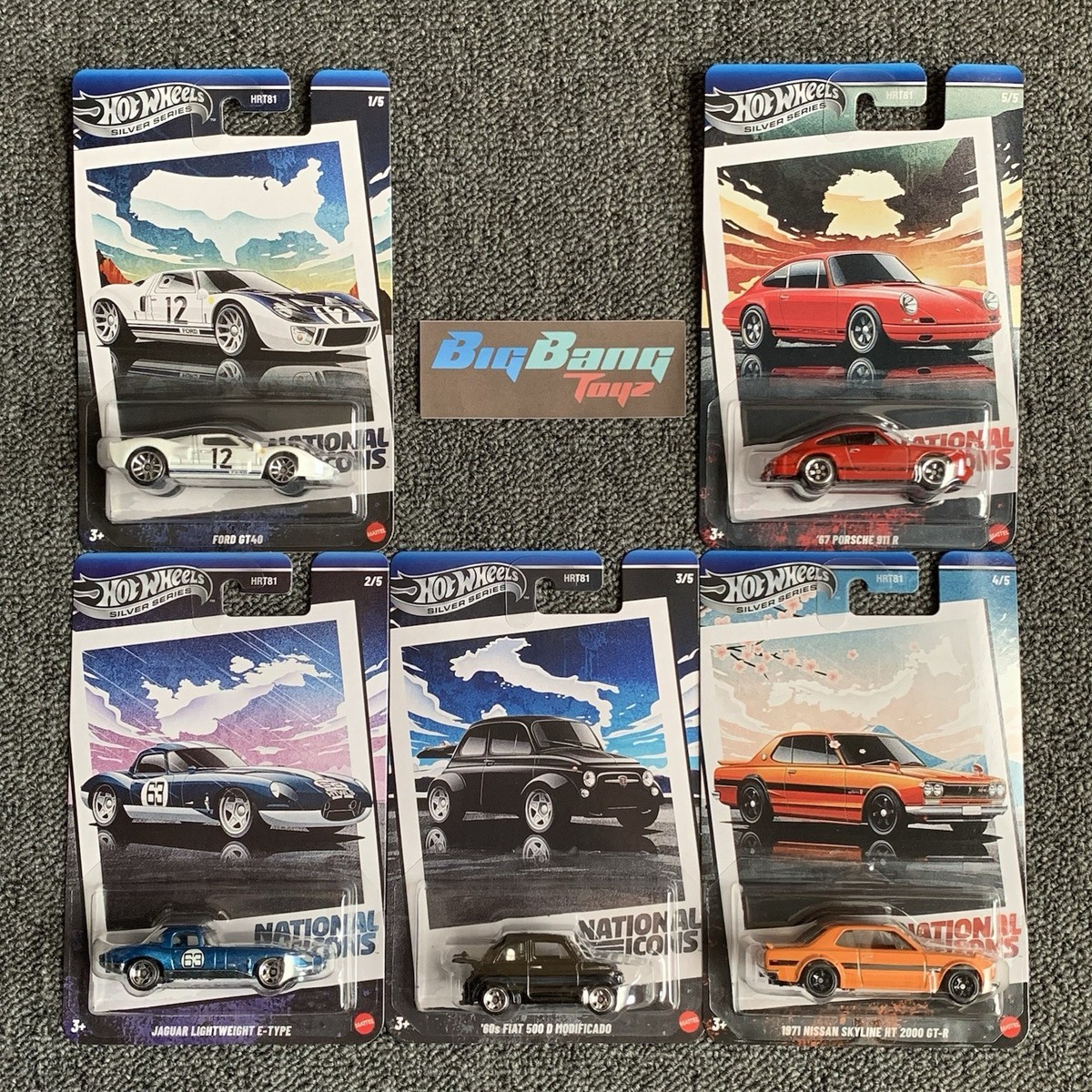 Hot Wheels Silver Series National Icons 2025 Set of 5 (In-Stock