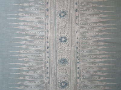 Indian Zag Aqua Linen Blend Print Suzanne Rheinstein Lee Jofa 48'' PLUS extra ++