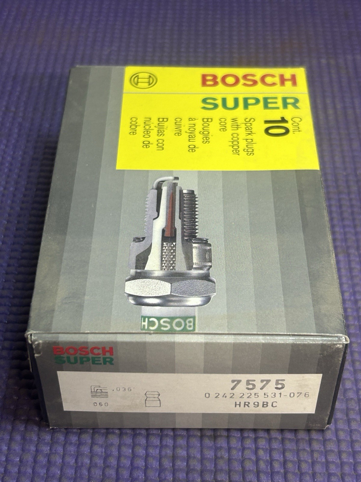 Bosch 7575 Ignition Super Spark Plugs - HR9BC BOX OF 10 Sealed