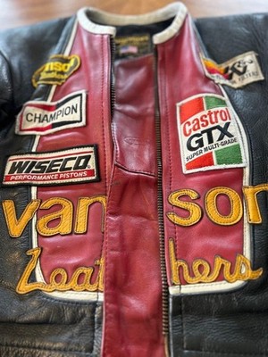 Vintage Vanson One Star Leather Jacket Red Black Men's 36 Made in