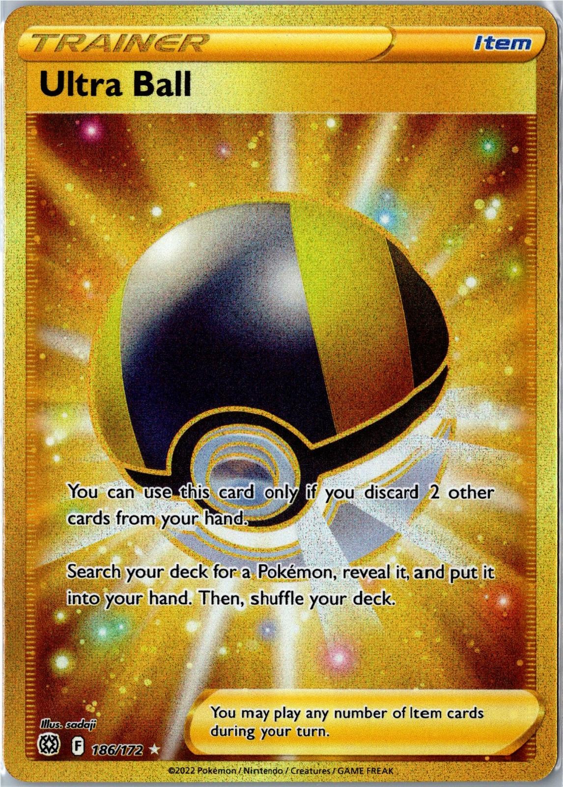Pokemon Card - Ultra Ball 186/172 Brilliant Stars Secret Rare Near Mint
