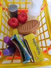 Lot Vintage Fisher Price 80s And Other Brands Fun Food Shopping Basket Included