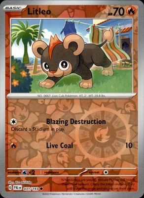 Litleo 031/193 Reverse Holo - Pokemon SV02: Paldea Evolved NM