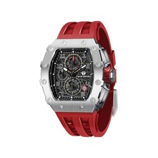 Men's Quartz Watch Luxury Skeleton Watches for Men Tonneau Mechanical 50M Wat...