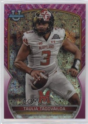 2022 Bowman U Chrome Fuchsia Mini-Diamond Refractor 12/150 Taulia Tagovailoa 6j0