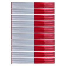 10Pcs Trailer Reflector Tape 1.95”x 11.8'' 1.95" x 11.8", Red, White