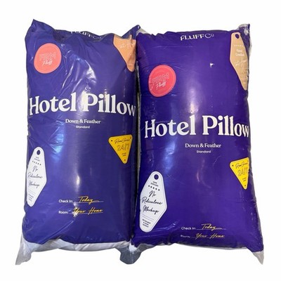 Fluff Co 2 PACK Down & Feather PILLOW FIRM & STANDARD SIZE BRAND NEW IN BAG!