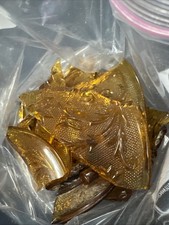 Broken - Amber Gold Glass Pieces - 3 lbs - Craft/Mosiac/Art