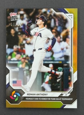 Roman Anthony /50 Topps Now USA WBC Red Sox ELITE Top Prospect   #36/50 RARE