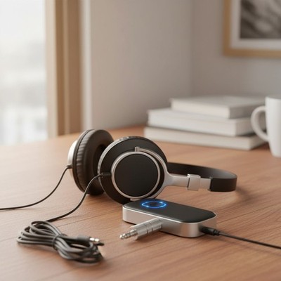 Wireless Bluetooth Car Adapter - 3.5mm AUX, Long Battery Life & Dual Connection
