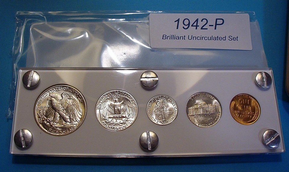 1942 MINT U.S. WAR-TIME SILVER SET LUSTROUS CHOICE to GEM BRILLIANT UNCIRCULATED - Image 2 of 4