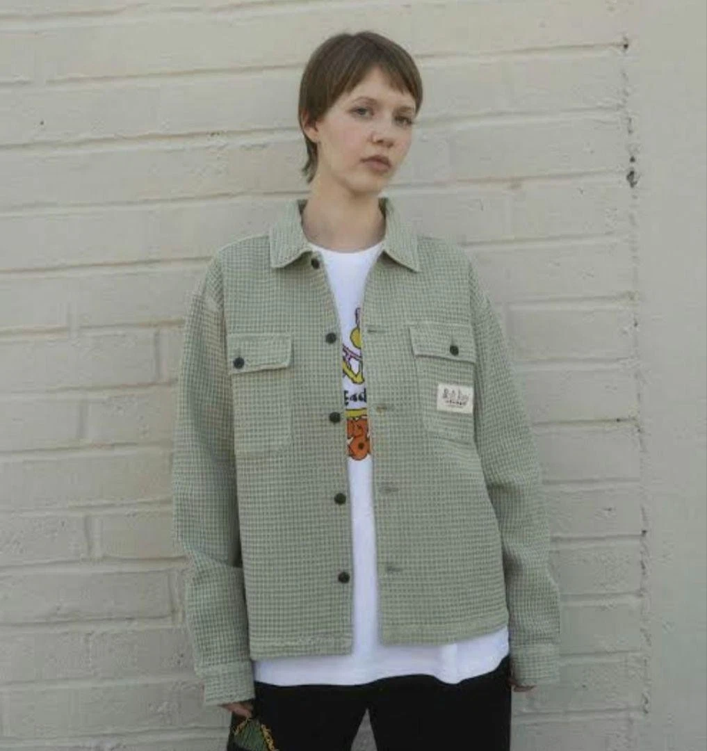 Brain Dead Waffle Button Front Shirt L - Stone Color - product detail image 7