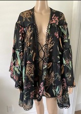 Charo Ruiz Ibiza Ivet Floral Kaftan Mini Dress Cover up Resort Wear M Tropical