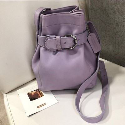 vintage coach shoulder bag leather purple 4156 drawstring bag | eBay