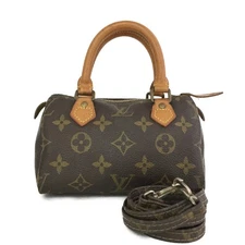 Louis Vuitton Monogram Mini Speedy Hand Bag w/Shoulder Strap Brown*/7BJ0669
