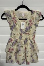 Gap love shack fancy Girls Floral Short Dress Ruffle Sleeves Smocked 6-7