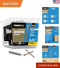 Quality 5lb Tub of 2-1/2" Gold Zinc Star Drive Wood Screws - Perfect for Decking