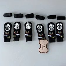 Pupteck Anti-Slip Dog Socks 6 Pack colorful Grip Paw Design size medium same-day