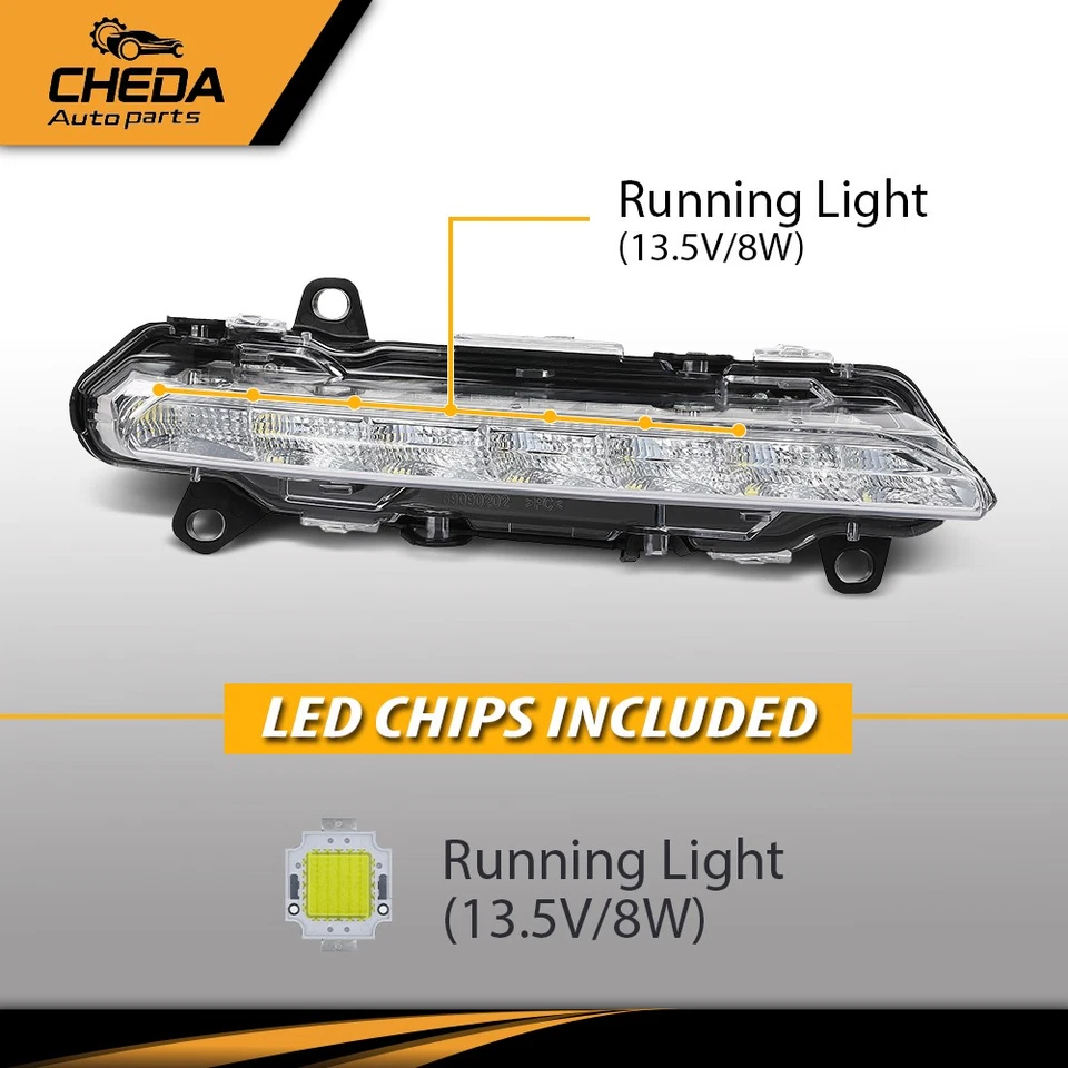 Luces antiniebla de circulación diurna 1 par aptas para Mercedes-Benz S350 S550 2009-2013 Foto 3 de 4