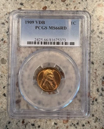 1909 VDB Lincoln 1c Cent PCGS MS 66 Red