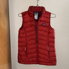 Patagonia Girls Goose Down Puffer Vest Girls Sz L 12 Full Zip