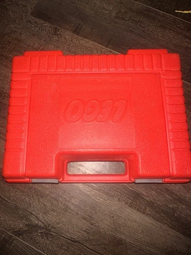 Vtg 1985 Lego Red Carrying Case Box with LEGO Pieces