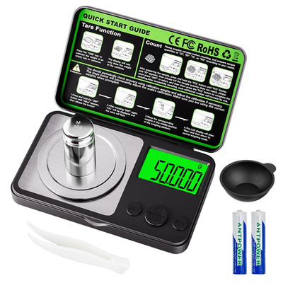 Digital Milligram Scale 50G X 0.001G, Mini Precision Scale with Tare Weight Func