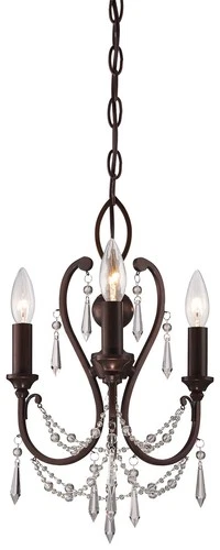 Minka Lavery 3138-284 Bronze 3-Light 1 Tier 11.5"W Mini Chandelier - Picture 1 of 1
