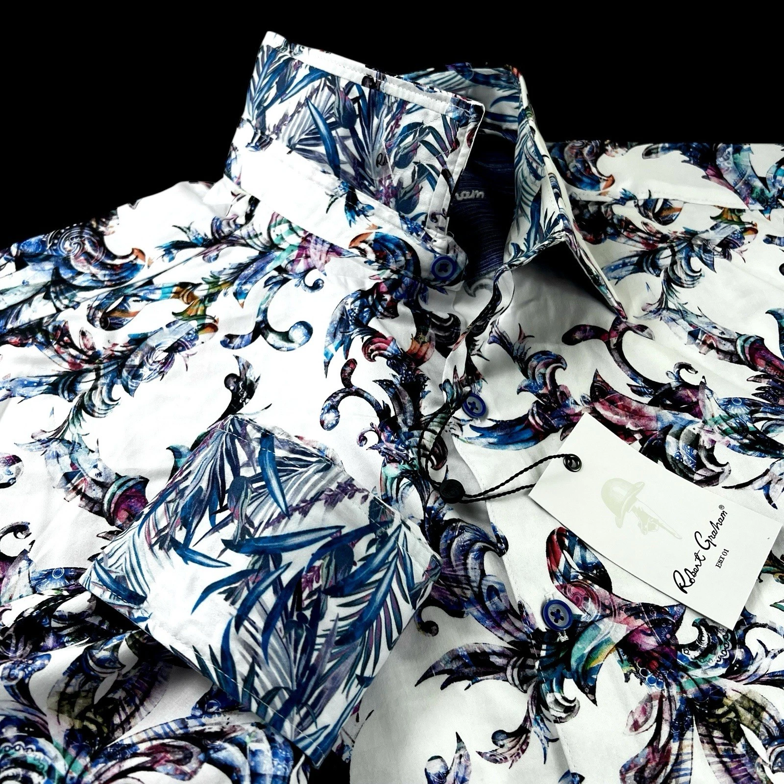 Robert Graham Geometric Floral Flares Colorful Paisley Sport Shirt $248 XL
Opens in a new window or 