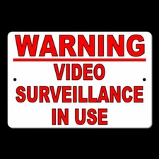Warning Video Surveillance In Use Metal Sign cctv security watched S010