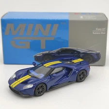 Diecast MINIGT 1:64 Scale Ford GT Sunoco Blue Left Rudder Alloy Car Model