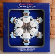 Regent Square Studio Design Snowman Snowflake Ornament w/ Crystal 2022