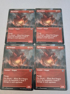 4x D&D Forgotten Realms Red Dragon Fullart NM/M Magic The Gathering Mtg