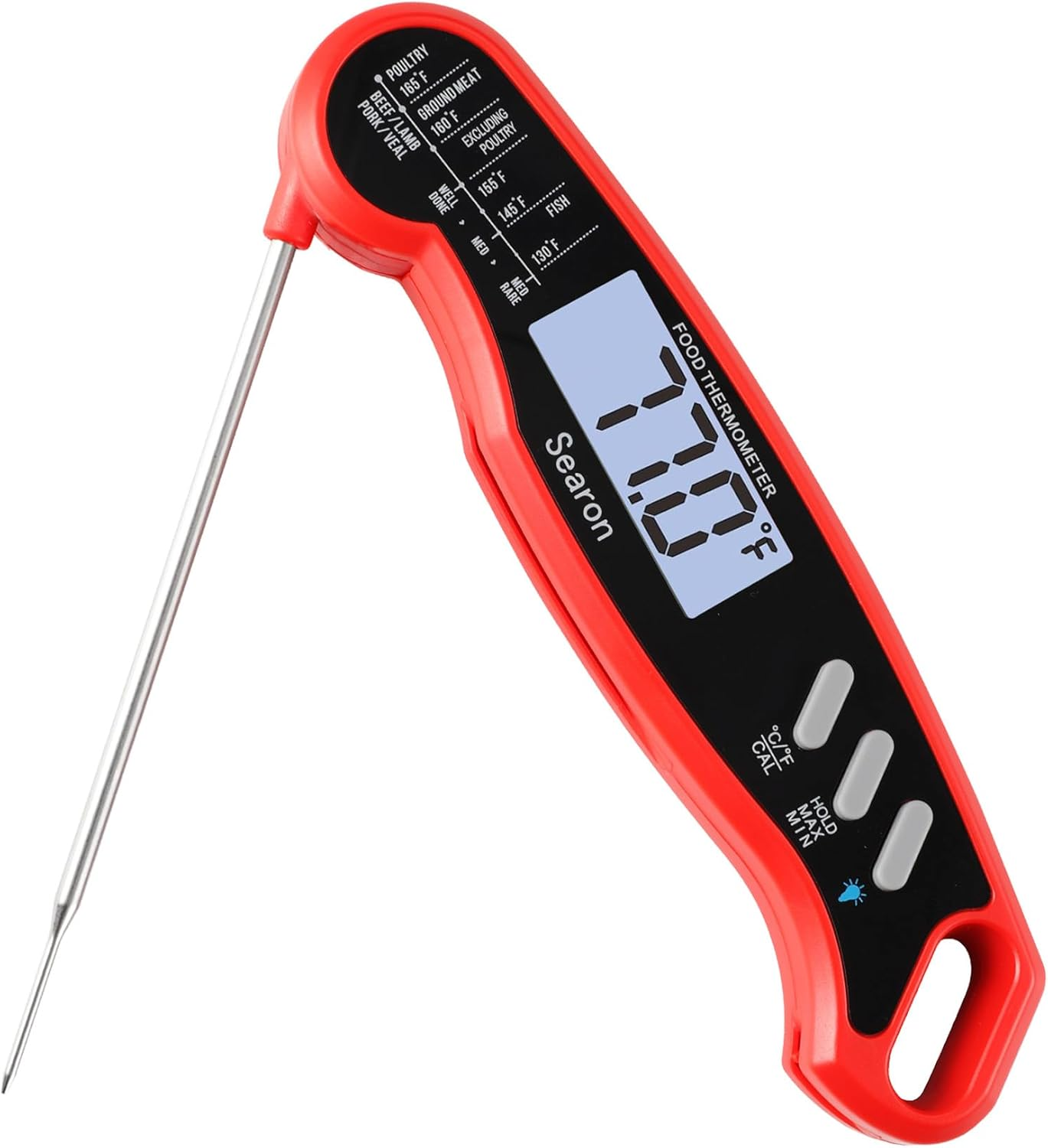 Meat Thermometer,Digital Food Thermometer with Instant Read Out,Backlight and Wa-image
