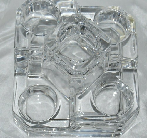 GERMANY MODERN SQUARE HEAVY CRYSTAL 5 TIER TEA LIGHT/VOTIVE CANDLE HOLDER * NEW - Picture 6 of 8