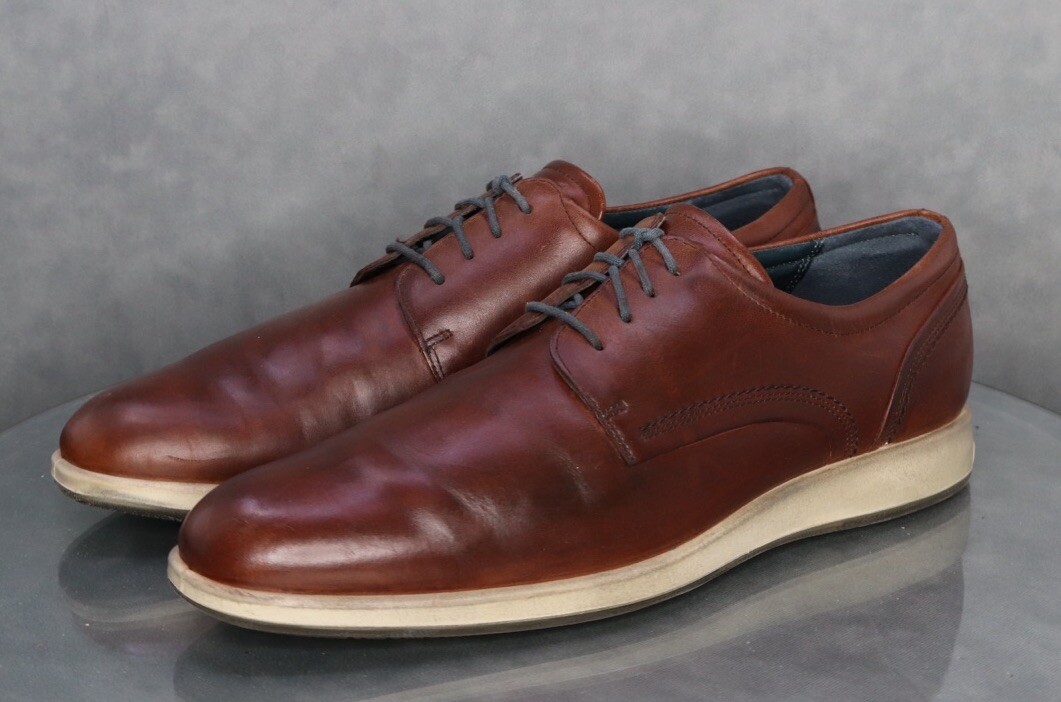 SAOLA Scarpe eleganti Ecco St. 1 ibride in pelle LiteDerby da uomo taglia EU 46 marrone