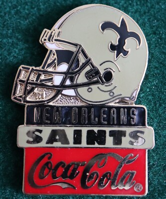 VINTAGE 1993 NFL FOOTBALL NEW ORLEANS SAINTS COCA COLA TEAM LOGO COLLECTIBLE PIN