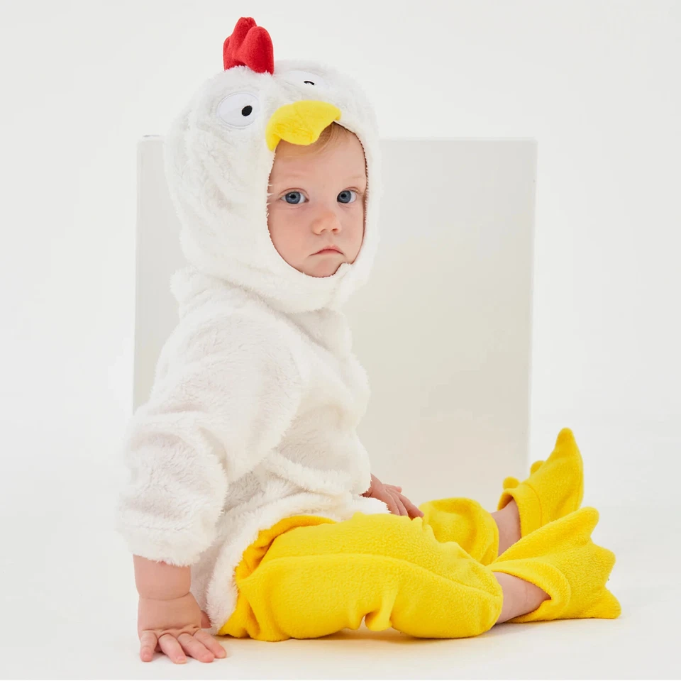 Хэллоуин Пасхи белый цыпленок костюм Baby мальчиков девочек 3-18 М комбинезон с обувью - Изображение 4 из 4