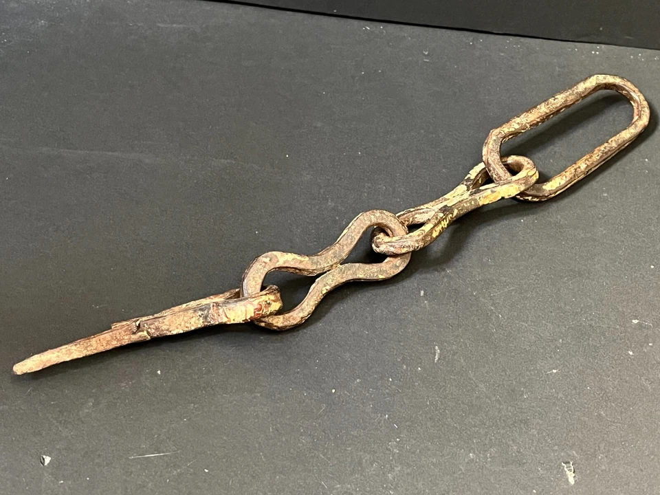 Vintage Ancien Indien Main Rustique Fer Porte Heurtoir Porte Cloche Riche Patine - Photo 2/4