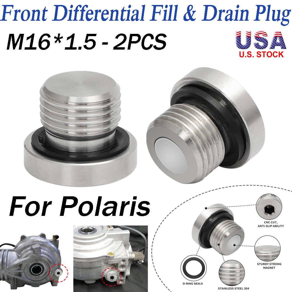 2PCS Front Differential Fill and Drain Plug Kit For Polaris RZR Ranger 900 1000
