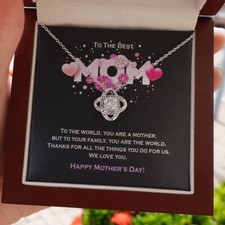 To My Mom, Mothers Day Gift  , Love Knot Necklace Jewelry Gift, To The Best Mom 