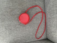 MARC JACOBS Mini 4" Red Patent Leather Crossbody Round Circle Canteen Bag Purse