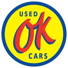 General Motors OK Used Cars NEW Sign: 18" Dia. Round USA STEEL XL- 4 LBS