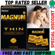 Magnum Thin Large Size Lubricated Condoms - 12 Count Pack of 1 