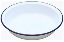 Falcon Enamel Round Pie Dish 22cm Tin Oven Baking Tart Kitchen Camping Trip Home