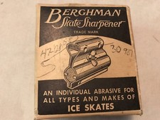 VINTAGE "BERGHMAN" METAL ICE SKATE SHARPENER IN ORIGINAL BOX