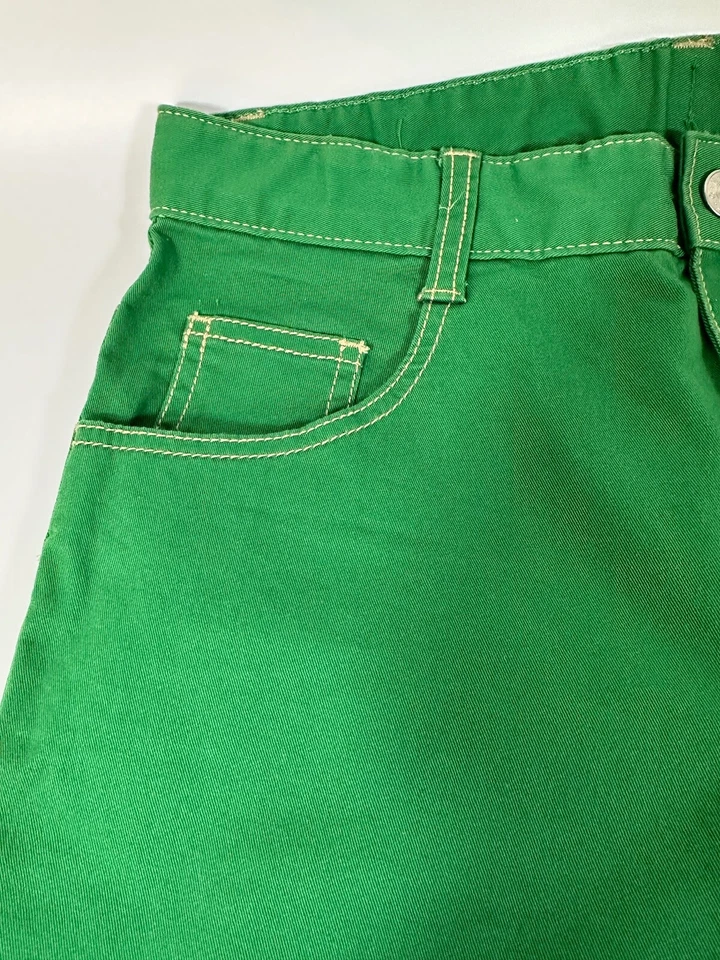 Pantalones de mezclilla ajustados elásticos United Colors of Benetton verde esmeralda juvenil 11-12 años 2XL Foto 3 de 4